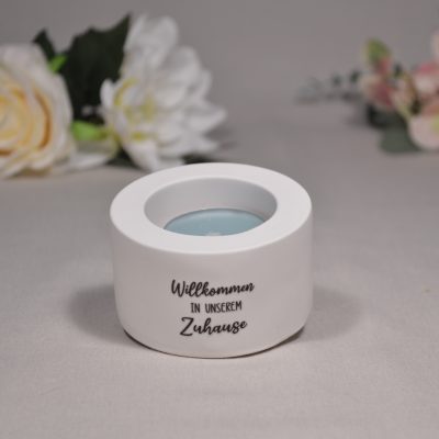 Teelichthalter Willkommen in unserem Zuhause