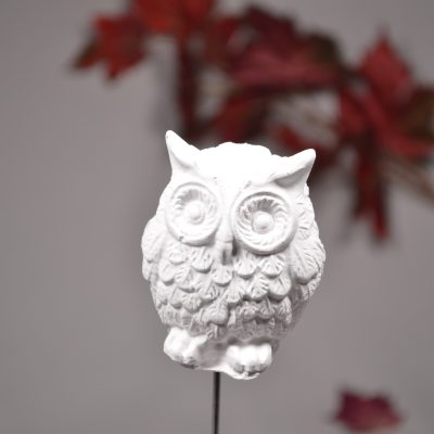 Gießkeramik Handmade Eule Blumenstecker Herbst