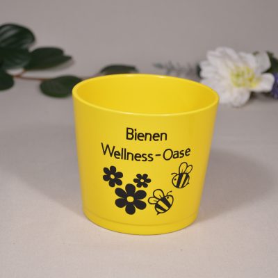 Blumentopf  beschriftet