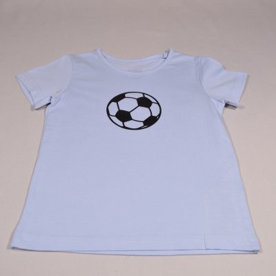 Jungen T-Shirt Fussball hellblau Gr.122 personalisiert