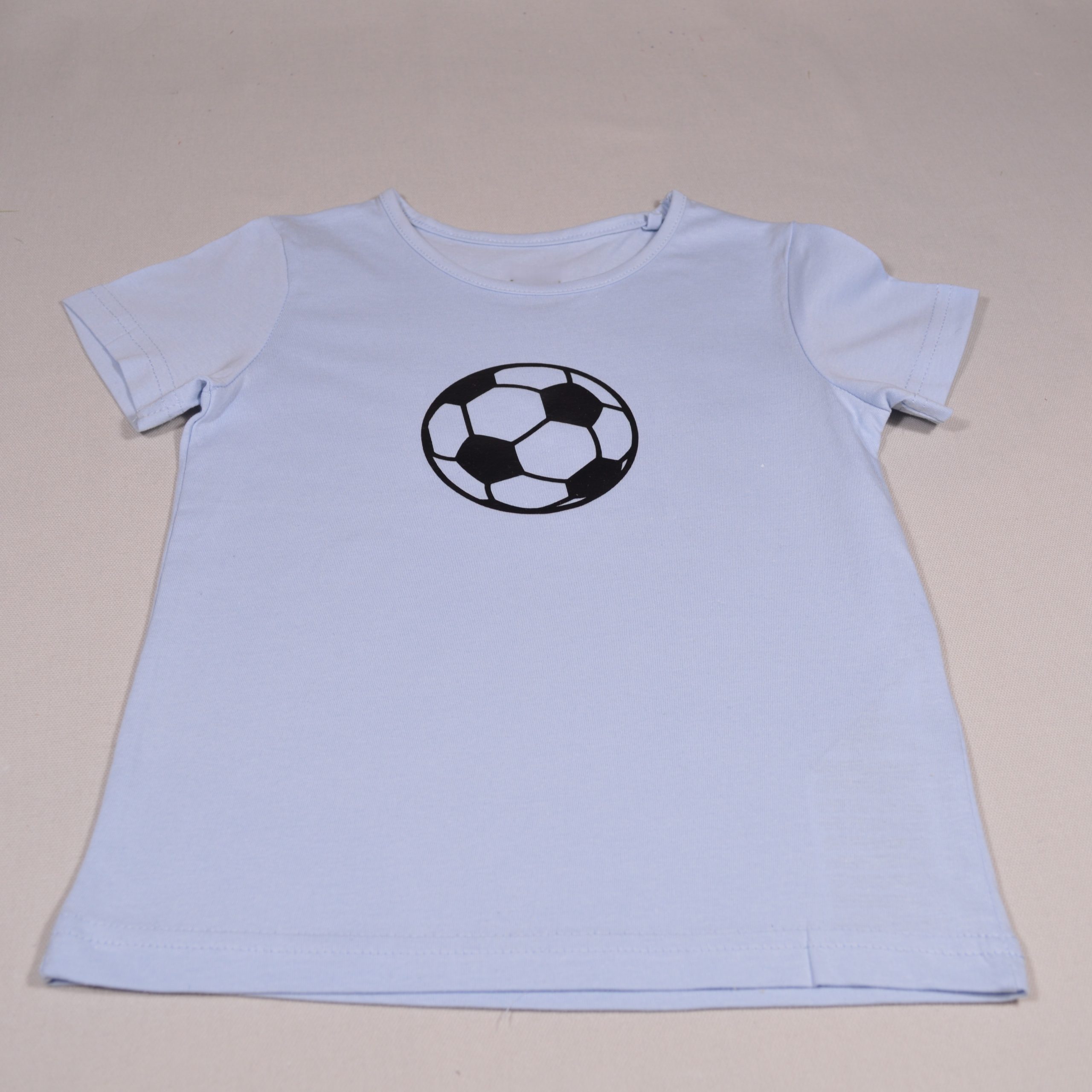 Jungen T-Shirt Fussball hellblau Gr.110 personalisiert