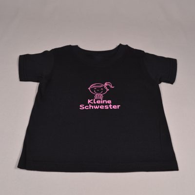 Mädchen T-Shirt 1-2 Jahre schwarz "Kleine Schwester"