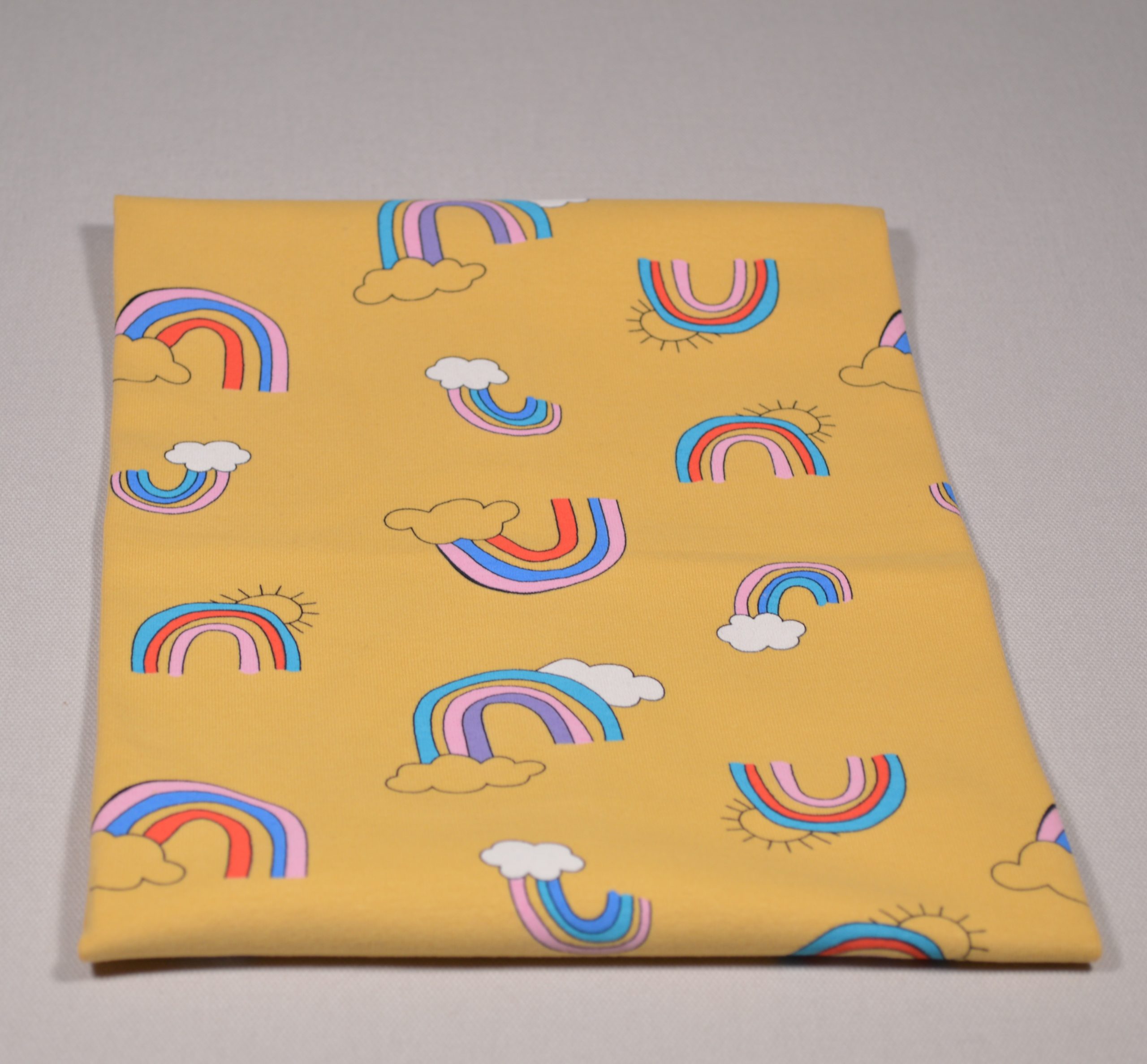 Loopschal Mädchen personalisiert Regenbogen gelb