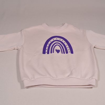Mädchen Sweatshirt creme warm gefüttert Gr. 80 personalisiert
