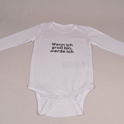 Babybody Gr 92 weiss langarm personalisiert