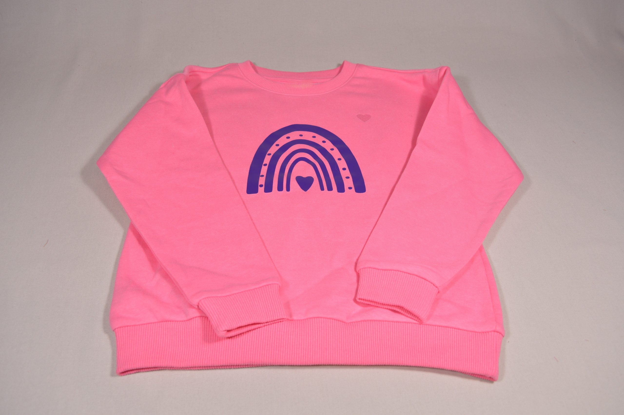 Sweatshirt Mädchen Regenbogen personalisiert pink