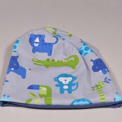 Mütze Baby blau grün personalisiert Tiere Dschungeltiere