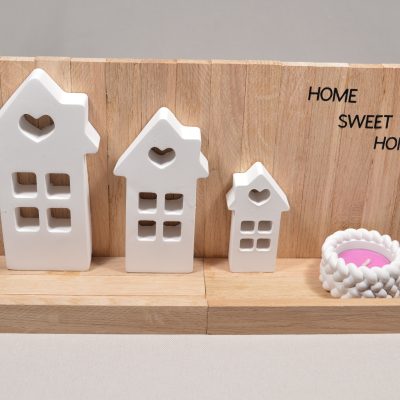 Häuser Deko mit Teelicht "Home Sweet Home" personalisiert