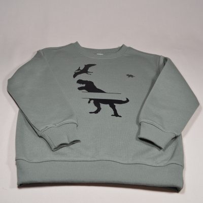 Jungen Sweatshirt olivegrün warm gefüttert Gr. 122 personalisiert