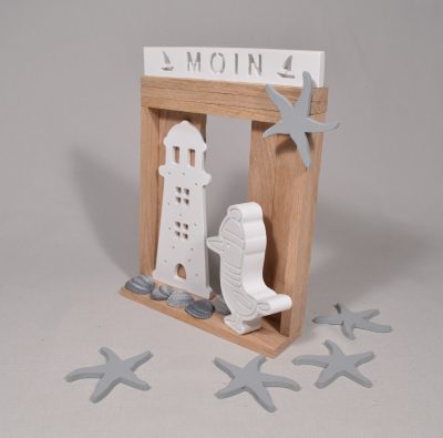 Maritime Baddeko Leuchtturm und Möwe – Bild 2