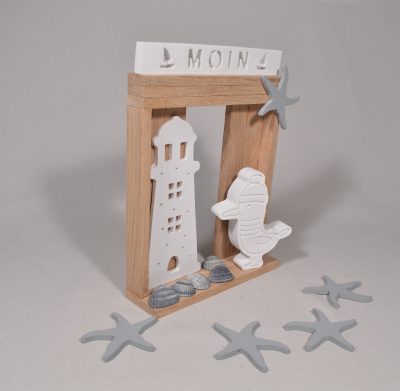 Maritime Baddeko Leuchtturm und Möwe – Bild 3